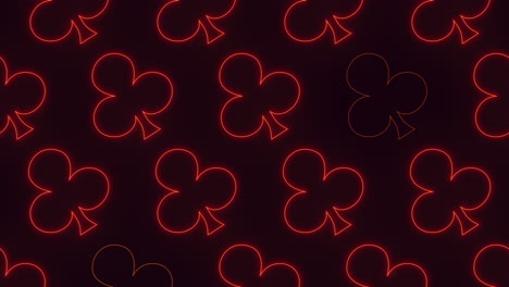 patrón de tarjeta de clubes rojos con luz de neón