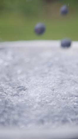 juicy blueberries splashing in bubbly crystal water