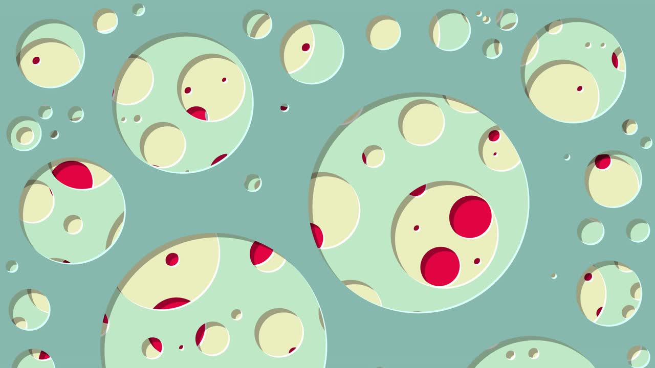 추상적 인 생성 예술 색상 분산 원 구 배경 비디오