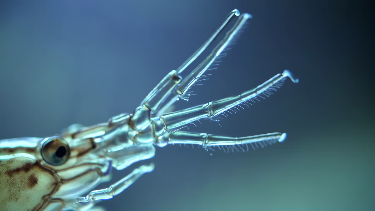 Macro Close-up of a Marine Crustacean's Head