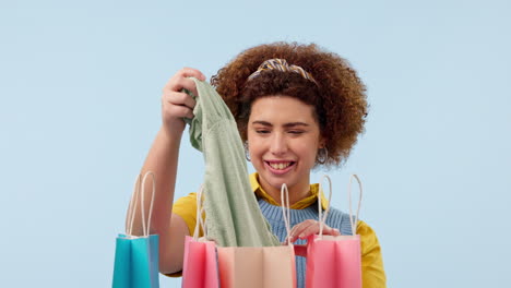 woman, shopping and bags with retail