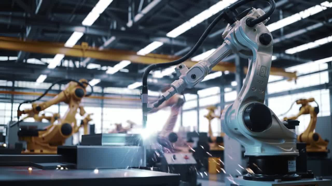 Advanced Industrial Robotics in Action: Exploring Automated Welding Technology and Precision Machining in a Modern Manufacturing Facility