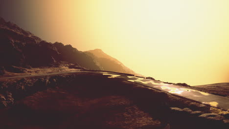 panoramic view of the atlantic ocean and the road in the east fjords