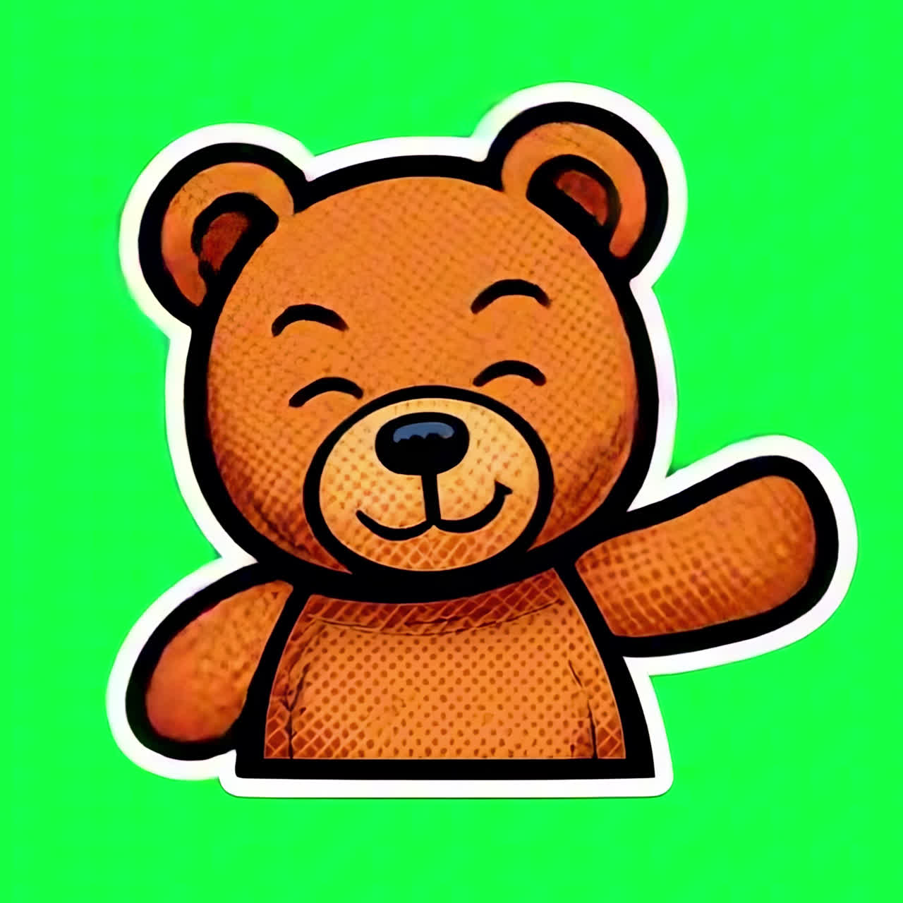 Niedliche Cartoon-Teddybär-Sticker-Animation als isolierte Ressource, transparentes 4K-Video, Alphakanal