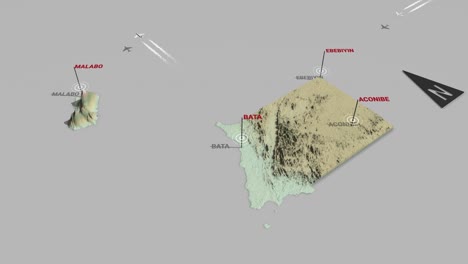 3d terrain map equatorial guinea