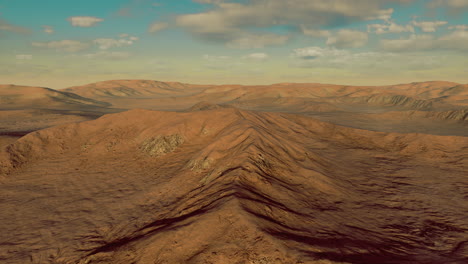 vast desert landscape showcasing rolling hills and dramatic mountain ranges