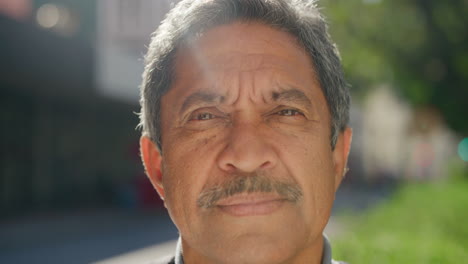 closeup portrait of senior man standing