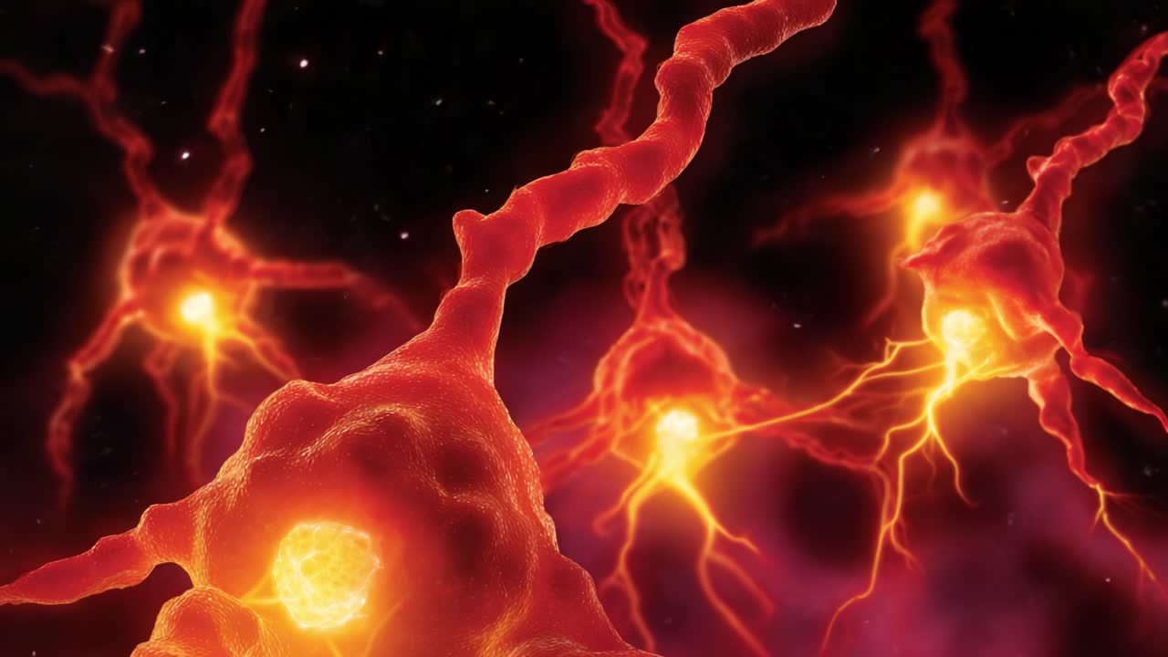 Stunning Close-Up View of Neurons Emitting Electric Signals in a Vibrant Display of Connectivity and Communication, Showcasing the Complexities of Neural Networks