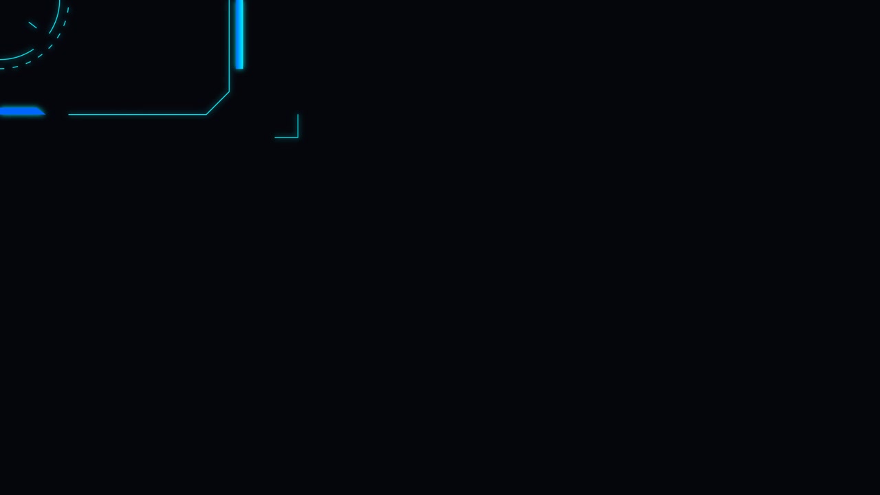 Abstract Digital HUD Interface Elements on Black Background
