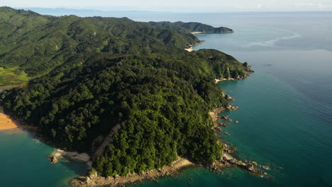 aerial of abel tasman national park