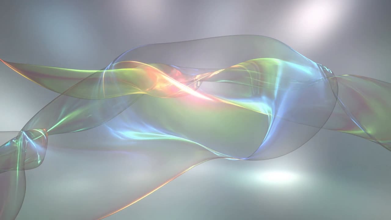 Translucent membrane drifting and morphing for VFX, airflow driving folds and iridescent highlights