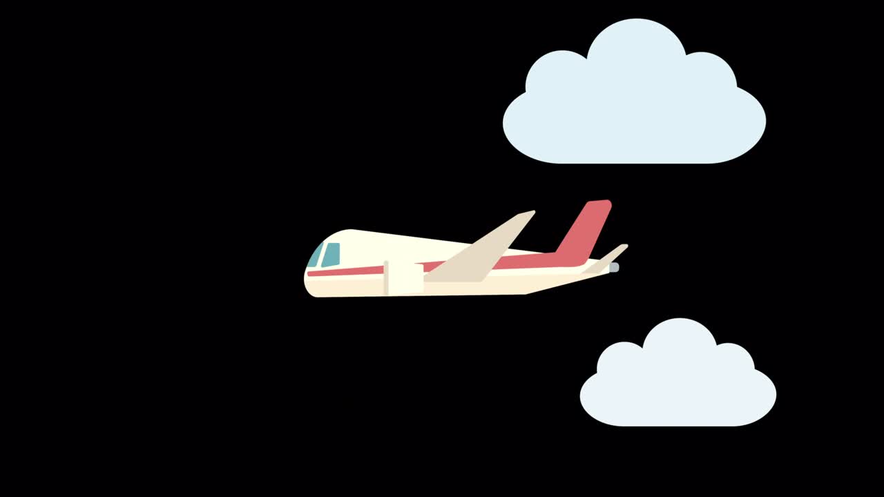simple cute airplane animation black background | freepik
