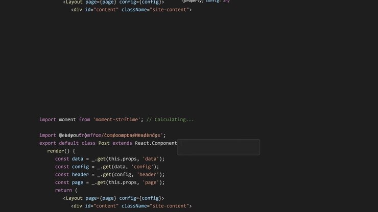 Software Developer Editing React Code in Text Editor