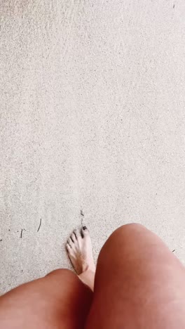 barefoot on the beach