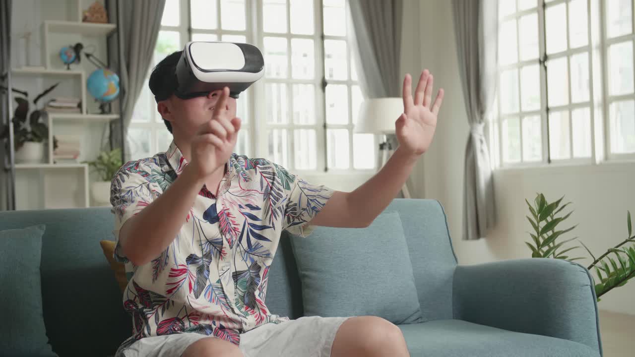 Man experiencing VR at home