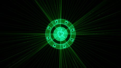 futuristic tunnels loop – green wireframe