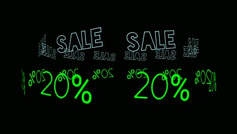 venta flash letrero de neón animación luz fluorescente brillante banner fondo negro