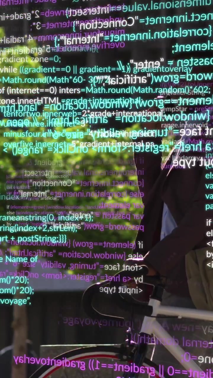 Animation of data processing over walking african american men