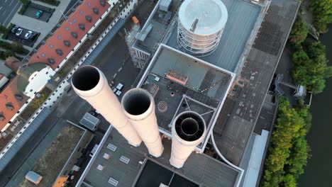 Wuzburg-Deutschland-Wärmekraftwerk-Overhead-Overhead-Vogelperspektive-Antenne