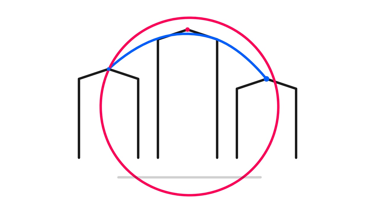 Animated Line Drawing of Geometric Shapes and Circle
