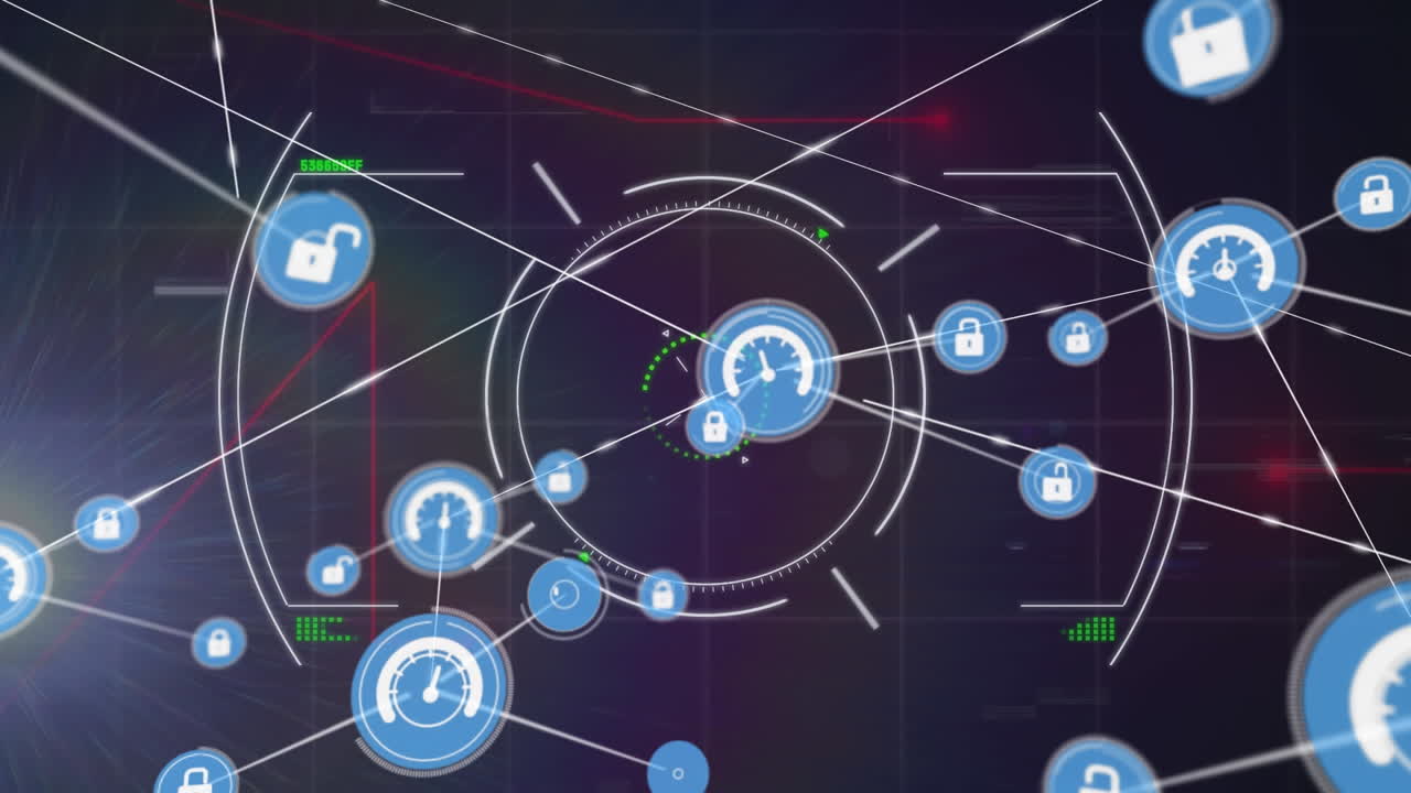 animación del alcance, la red de conexiones y el procesamiento de datos.