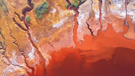 colorful textures on sandy terrain at mine site in huelva