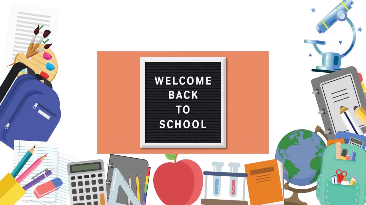 ⁇ 색 배경에 여러 학교 개념 아이콘에 대한 나무 슬레이드에 있는 학교 텍스트로 돌아갑니다.