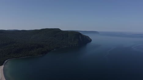 4K drone shot of Old Woman Bay, Lake Superior, ON, Canada