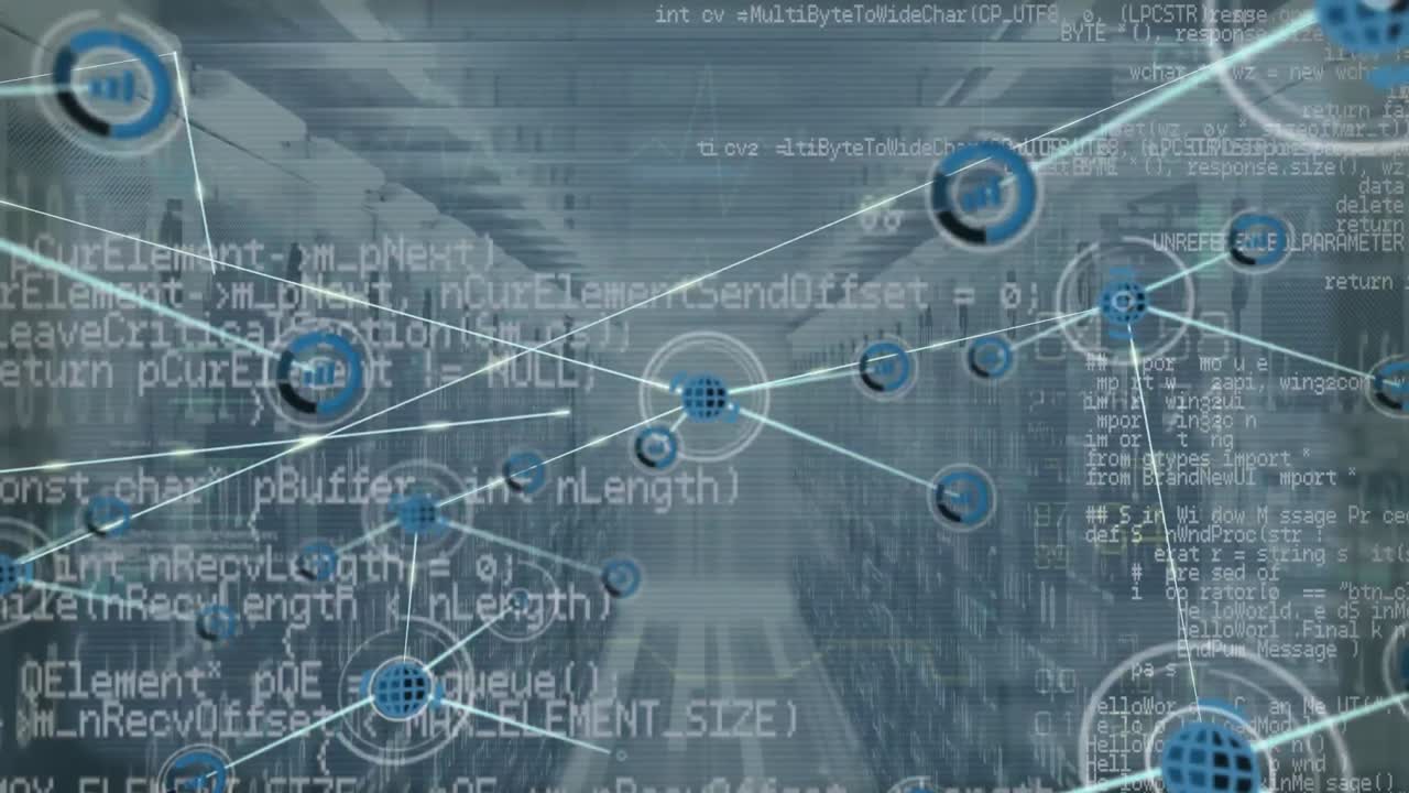 서버  ⁇ 을 통한 연결 네트워크의 애니메이션