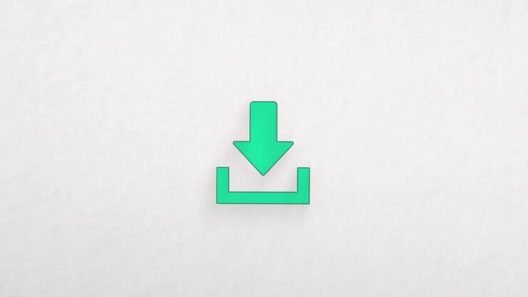 Download icon with color drawing effect. Doodle animation. 4K