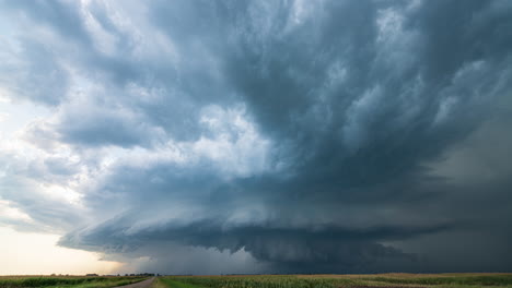 a beautiful supercell producing amazing structure and massive hail in rural south dakota