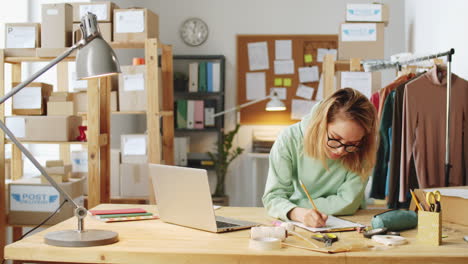 woman working from home office