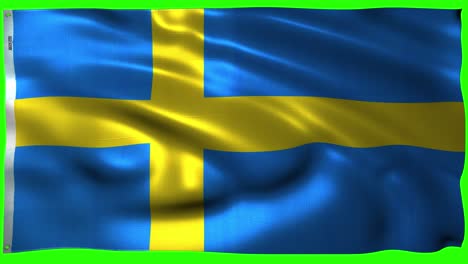 The-Flag-of-Sweden,-Chroma-Key