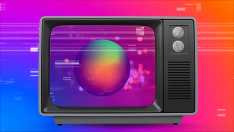 Old-TV-post-showing-a-colorful-globe-against-a-multi-color-background-with-TV-sizzling