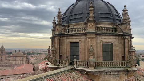 salamanca old cathedral dome with cityscape view at sunset