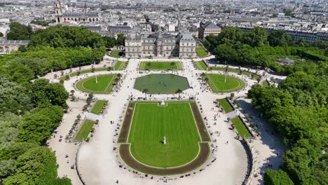 luxembourg gardens at paris ile de france in france. luxembourg palace. paris skyline scene. luxembourg gardens at paris in ile de france france. botanical scenery. tourism landmark.