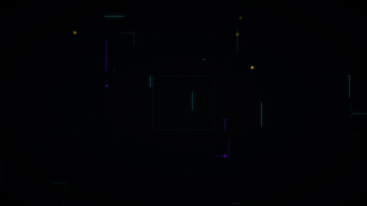 Abstract Digital Interface with Glowing Geometric Lines and Particles