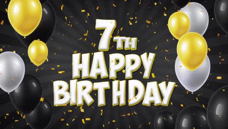 7th happy birthday celebration graphic design