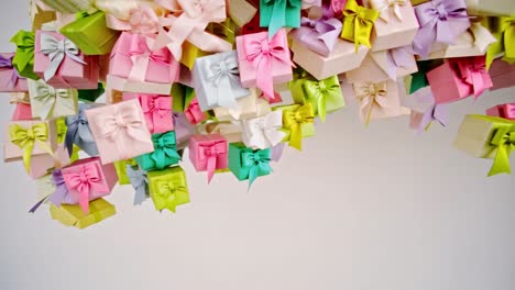 colorful gift boxes with ribbons
