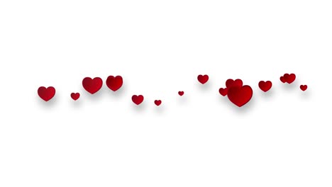 día de san valentín, imágenes de animación en forma de corazón rojo sobre fondo blanco