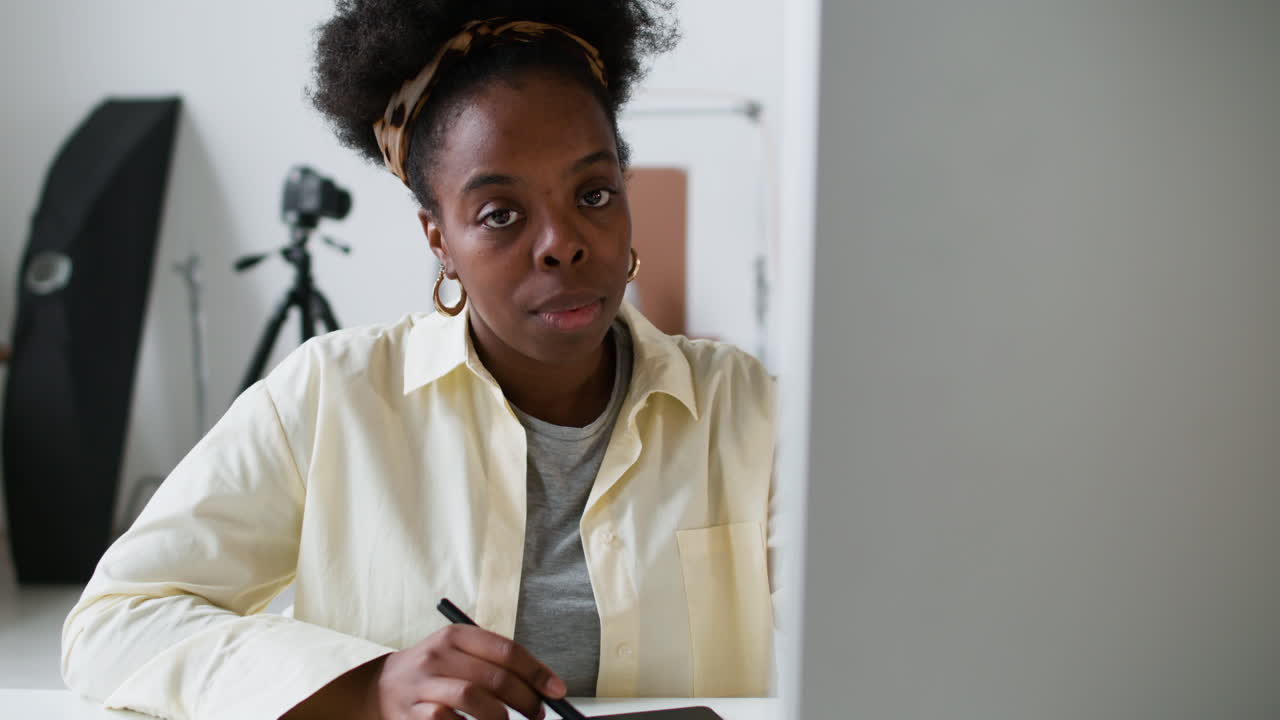 Photographer editing pictures