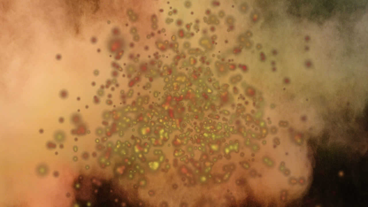 animación de manchas de luz y rastros de humo sobre fondo negro