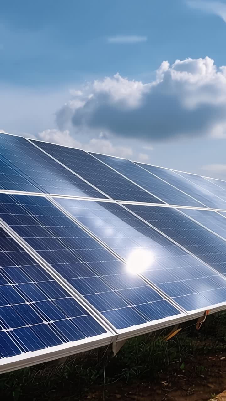 Pannelli solari catturati sotto un cielo sereno: sfruttare l'energia rinnovabile nella tecnologia pulita per un futuro sostenibile con sistemi fotovoltaici efficienti.