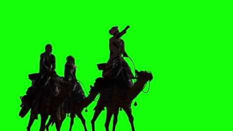 escena cristiana de navidad con los tres hombres sabios en fondo verde