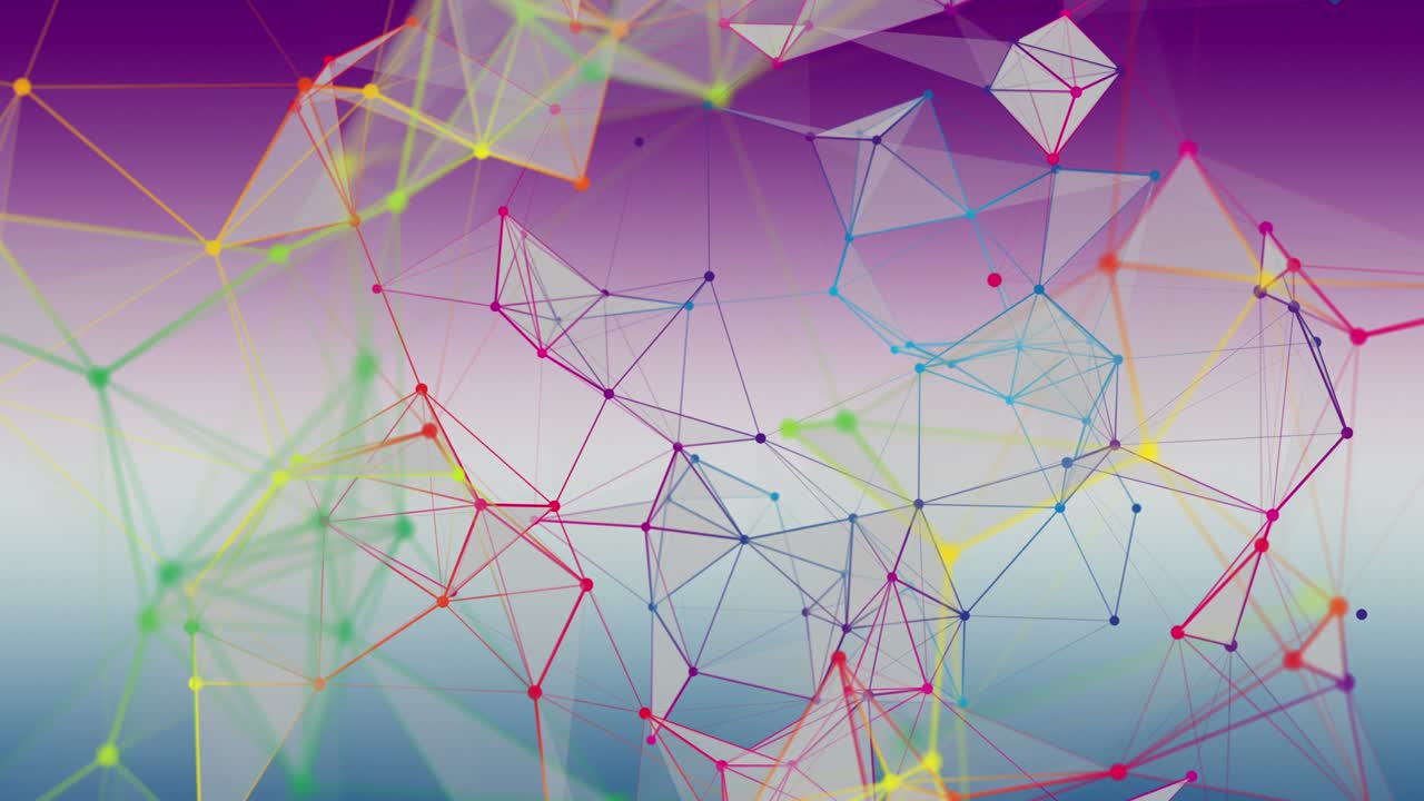 fantástica animación del plexo con triángulos brillantes en cámara lenta, 4096x2304 bucle 4k