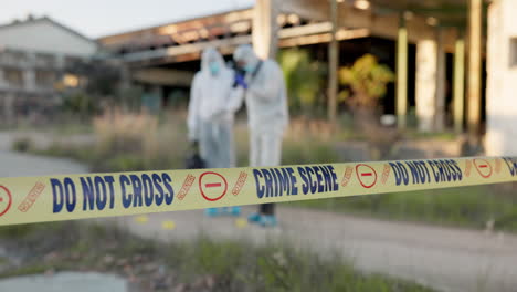 crime scene investigation in abandoned building