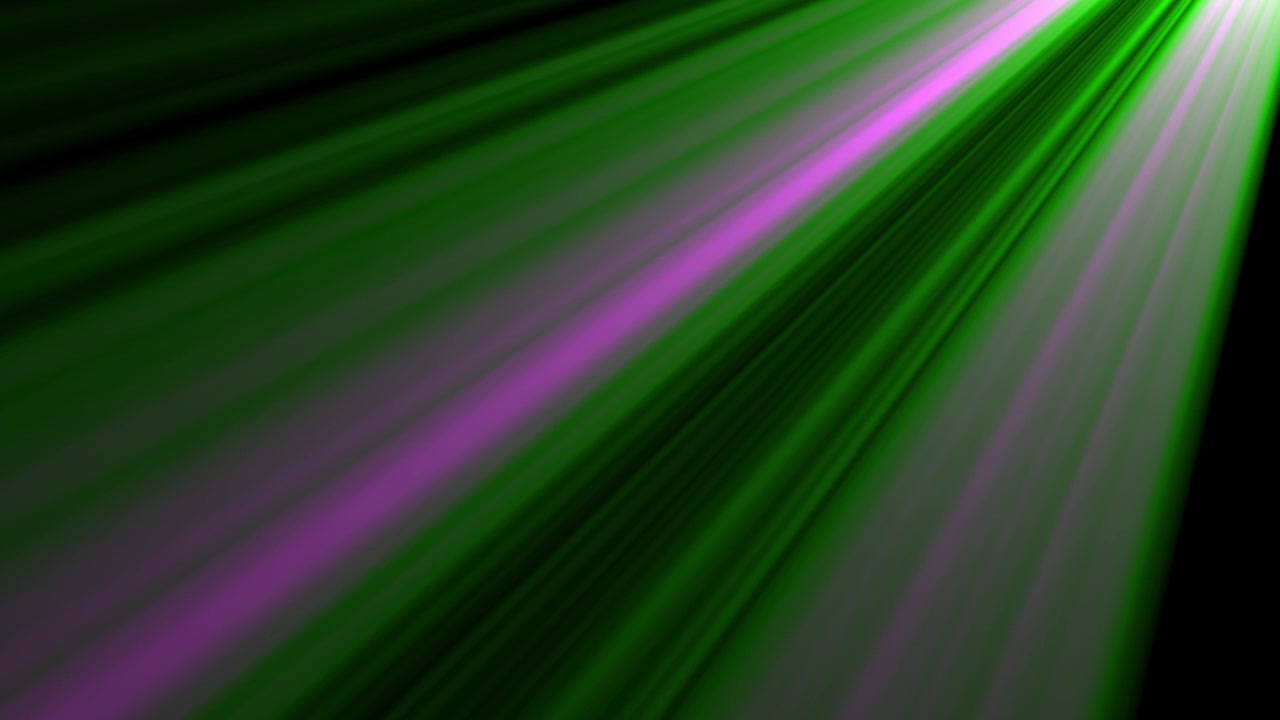 Abstract Green and Purple Light Rays on Black Background