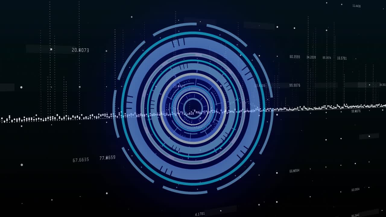 범위 스캐닝과 재무 데이터 처리의 애니메이션