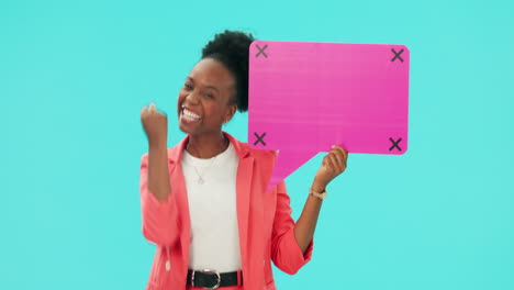black woman, speech bubble