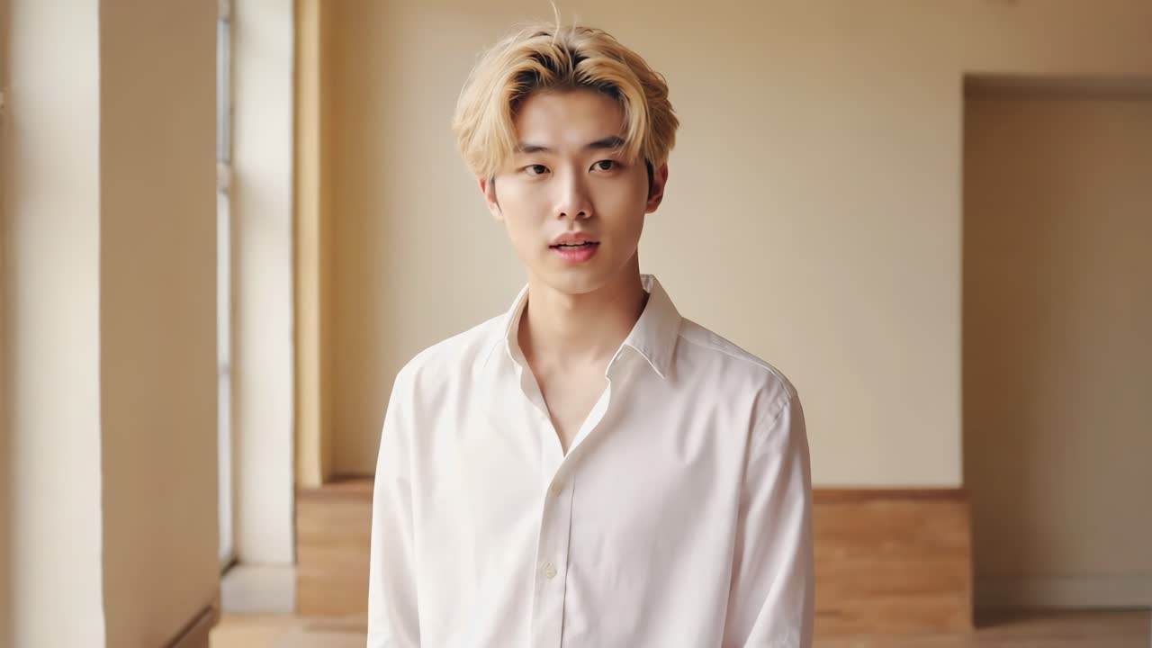 젊은 아시아 남자의 초상화